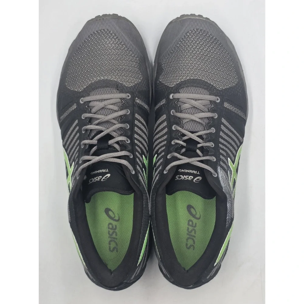 Asics FuzeX TR Mens Size 11 US Gray Black Green Athletic Training Sneakers S613N